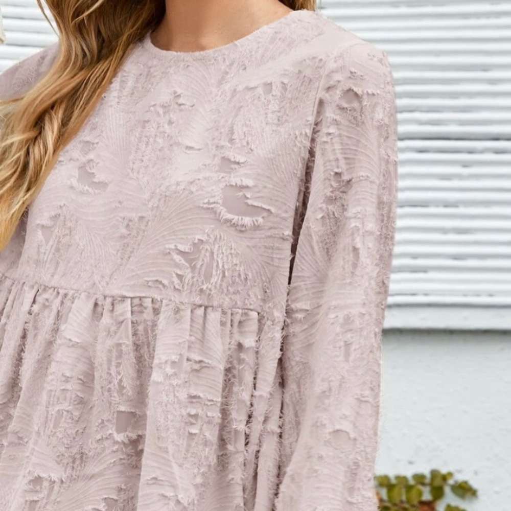 Distressed Fringe Pink Top
